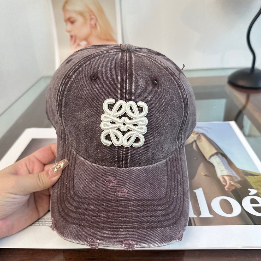 Women’s Washed Charcoal Baseball Cap with White Embroidered Emblem